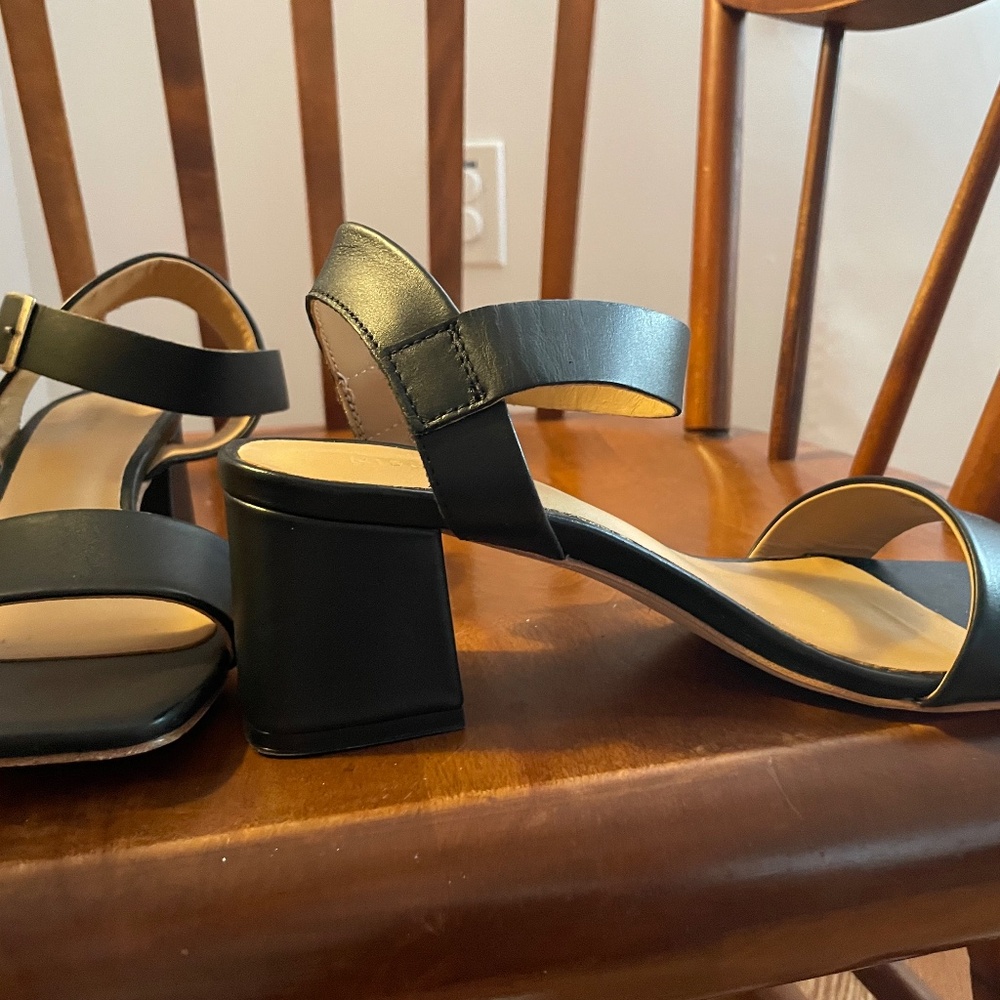 Nisolo Stella Fringe Heel Sandal Black 9.5 - Picture 2 of 4